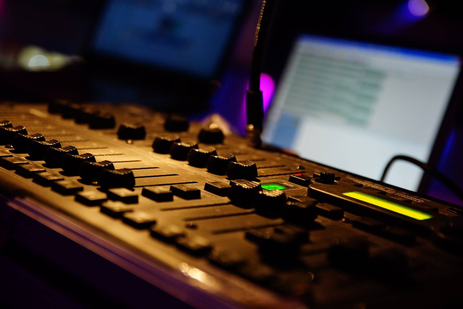 a depth-of-field photo of a sound producing station